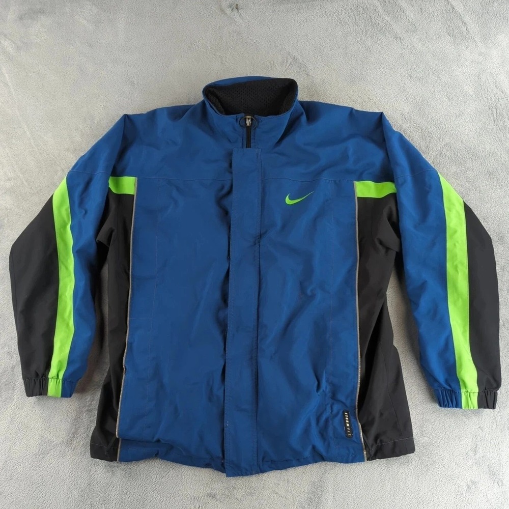 Vintage Y2K Nike Storm-F.I.T. Jacket Mens Large Blue Black Running Windbreaker